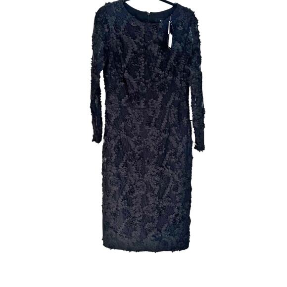 XSCAPE Women's Soutache Lace Long-Sleeve Sheath Dress Black Size 16 Plus NWT - Picture 6 of 12